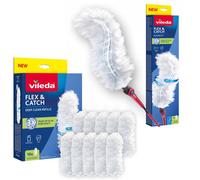 Vileda Flex & Catch Long Handle Dustpan Set Flexible Head + 11 Refills