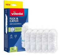VILEDA FLEX & CATCH REFILLS 5 PIECES FLEX & CATCH REFILLS Replacement Dust Remover Tool Flex & Catch, Soft Microfibre Replacement, 360° Cleaning (5)