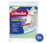 Vileda Floor Cleaning Mop Pad 30% Microfiber 50x45Cm 3Pcs Green White