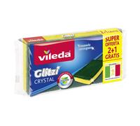 Vileda Glitzi Crystal Kitchen Sponge, Pack of 2 pieces + 1 sponge