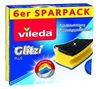 Vileda Glitzi Plus Washing Up Sponge/Thorough, Hygienic and Absorbent (6 pieces)