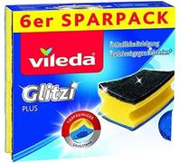 Vileda Glitzi Plus Washing Up Sponge/Thorough, Hygienic and Absorbent (6 pieces)