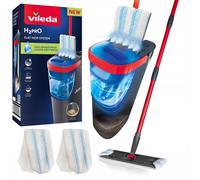 Vileda H2Pro Flat Mop & Bucket Set Dual Tank Clean/Dirty Water + 2 Pads