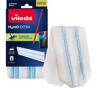 Vileda H2PrO Flat Mop Refill - Microfibre power - Stubborn dirt removal - Easy attachment to frame - Machine washable - Durable mop pad for all hard floors