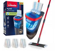 Vileda H2Pro Flat Mop System with Dual Tank Bucket 360° Head + 3 Microfiber Pads
