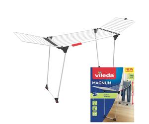 Vileda Magnum Laundry Airer XXL Clothes Drying Rack Wheels Folding 24m Wide High