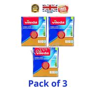 Vileda Microfibre Cloth Window & Glass Cleaning Microfiber Streak. Pack of 3
