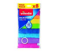 Vileda Microfibre Cloths Colors – Machine-washable, Reusable, Multicolor 30x30 cm, 8 pcs