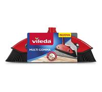 Vileda Multi Rubber, Indoor and Outdoor Broom, Hard Rubber and Rubber, Suitable for Pet Hair and Hair, Red/Black, 34 x 13.5 x 4 cm