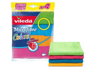 Vileda Multipurpose Microfibre Cloths 4 Pack Smudge Scratch Free All Purpose UK