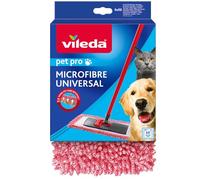 Vileda Pet Pro Mop Cover Replacement Cover for All Mop Floor Mops, Eliminates 3 Times More Pet Hair, 100% Microfibre, Easy Replacement, For All Hard Floors, Machine Washable