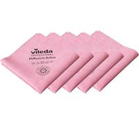 Vileda Professional 5x PURmicro Active microfibre cleaning cloth red | reusable and streak-free | colour-coded | 35×38 cm | machine washable | ideal for hygiene-compliant businesses