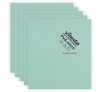 Vileda Professional | PVA Microfiber Green | All Purpose Cleaning Shammy | Shiny Streak Free Results | Synthetic Chamois Towel | Smooth & Absorbent Materials | 5 Pack