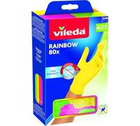 Vileda Rainbow Multi-Purpose Rainbow Gloves, Nitrile, Multi-Coloured, 80 Pieces, S/M