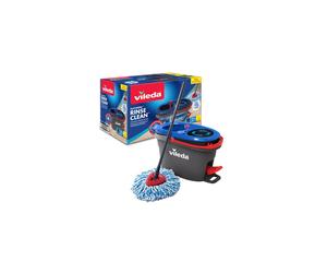 Vileda RinseClean Spin Mop System, Separates clean and dirty water, Effortless wringing, Microfibre mop and bucket set