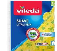 Vileda - Set of 2 Soft UltraFresh cloths with antibacterial treatment, 34 x 34 cm, 2 units