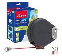 Vileda Single Cordomatic Retractable Washing Line, 15m, Holds up to 15kg