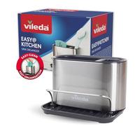 vileda Stainless Steel Sink Organiser with Sponge Holder - Practical Holder for Sponges, Brushes & Soap Dispenser - Space-Saving & Rustproof - Organiser for Clean Kitchen Work