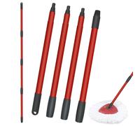 Vileda Spin Turbo Mop Handle Replacements - 4-Section 30" to 58" Adjustable Stainless Steel Mop Pole for Floor Clean, Universal Fit