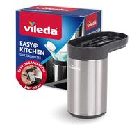Vileda Sponge Holder Sink Stainless Steel - No Drilling Sponge Holder Kitchen with Suction Cup - Mini Sink Organiser for Sponges & Brushes - Rustproof, Durable & Easy to Install