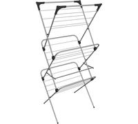 Vileda Sprint 3-Tier Clothes Airer, Indoor Clothes Drying Rack with 20 m Washing Line, Foldable Clothes Airer