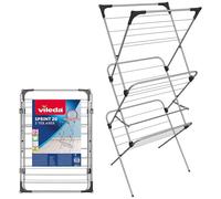 Vileda Sprint 3 Tier Clothes Airer, 20m Drying Space,Washing Line, Foldable