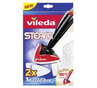 Vileda Steam Mop and 100 Degrees Celsius Hot Spray Mop Replacement Pads, Pack of 2, White