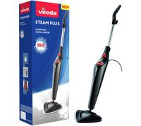 Vileda Steam Mop Steam PLUS, Black Steam Cleaner for all floors, Kills and Re...