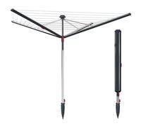 Vileda Sun-Rise - Rotary Clothesline 50 m Length Linen, Compact and Stable, for Garden and Terrace, Patented Tensioning System, Weatherproof and Space-Saving, Height 1.67