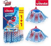 Vileda SuperMocio 3 Action Extra Large Mop Refill Microfibre Twin Pack for Floor