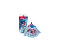 Vileda SuperMocio 3 Action Mop Replacement Head 150735 - 3D Refill with Red Spot Eraser, Blue Microfibre & 3D Red Smart Fibres