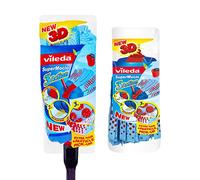 Vileda Supermocio 3 Action Mop with Extra Refill,Red,Regular