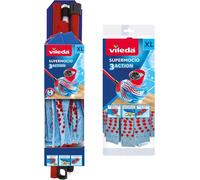Vileda SuperMocio 3Action XL Compact Mop with Extra Refill, Red/Blue, 12 x 11 x