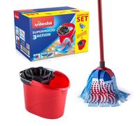 Vileda SuperMocio 3Action XL Mop & Bucket Set | Deep-Cleaning Power Zones Remove Stubborn Dirt | 3-in-1 XL Mop Head with Advanced Microfibre Tec
