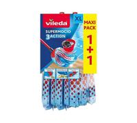 Vileda Supermocio 3Action Xl Mop Refill Microfibre Twin Pack Floor Cleaning