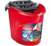 Vileda SuperMocio Mop Bucket and Torsion Wringer Red