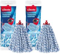 Vileda Supermocio Microfiber Cotton Mop Refill Replacement Mop Heads Pack of 2