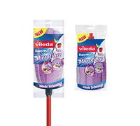 Vileda SuperMocio Microfibre Mop with Extra Refill, Red/Purple