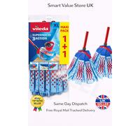 Vileda Supermocio 3Action XL Mop Head Replacement 2 Twin Packs 4 Refills