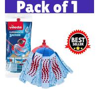 Vileda Supermocio 3Action XL Mop Head Replacement 2 Twin Packs 4 Refills