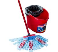 Vileda Supermocio XL Action Mop and Bucket Set, Red/Grey/Blue, 6 x 15 x 117 cm