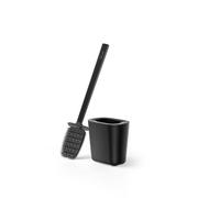 Vileda Toilet Brush with Container, Black, Toilet Set with Edge Cleaner