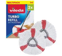 Vileda Turbo 2-in-1 Microfibre Mop Head Refills Twin Pack Replacement 166142