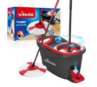 Vileda Turbo Microfibre Mop and Bucket Set, Spin Mop for Cleaning Floors, Set of 1x Mop and 1x Bucket, Eco Packaging