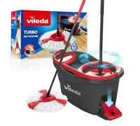 Vileda Turbo Microfibre Mop and Bucket Set, Spin Mop for Cleaning Floors, Set of 1x Mop and 1x Bucket, Eco Packaging