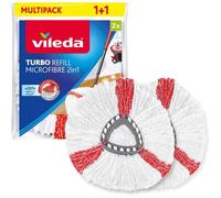 Vileda Turbo 2in1 Spin Mop Refill, Pack of 2 Turbo 2in1 Mop Head Replacements, Fits all Vileda Turbo Mops, Authentic Vileda Mop Head