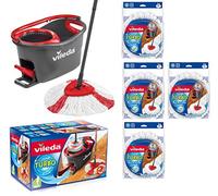 VILEDA Turbo EasyWring & Clean Complete Set Mop with Bucket and Power Spinner Plus Four Replacement Heads Turbo Classic Top Price