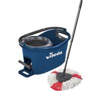 Vileda Turbo EasyWring & Clean Floor Mop Complete Set, Mop and Bucket with Power Spinner, Blue