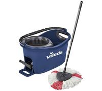 Vileda Turbo EasyWring & Clean Floor Mop Complete Set, Mop and Bucket with Power Spinner, Blue