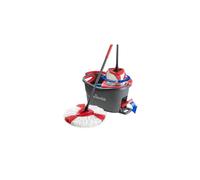 Vileda Turbo Microfibre Mop and Bucket Set, Spin Mop for Cleaning Floors, Set of 1x Mop and 1x Bucket, Eco Packaging